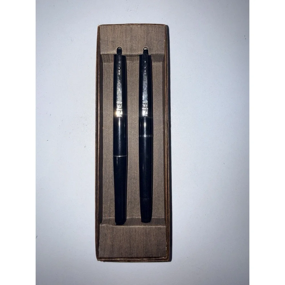 2 PAPER MATE Papermate Powerpoint Malibu Black Ballpoint Pen‎ NOS E